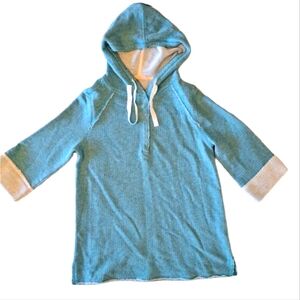 Soft Surroundings Just Beachy Hooded Pullover French Terry Coverup Size Small